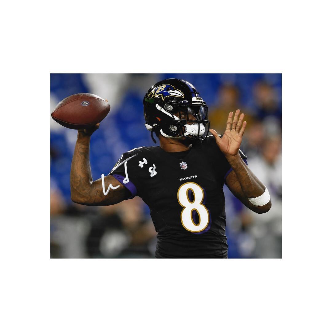 Lamar Jackson Baltimore Ravens Signed Photo Print Autograph Wall Art