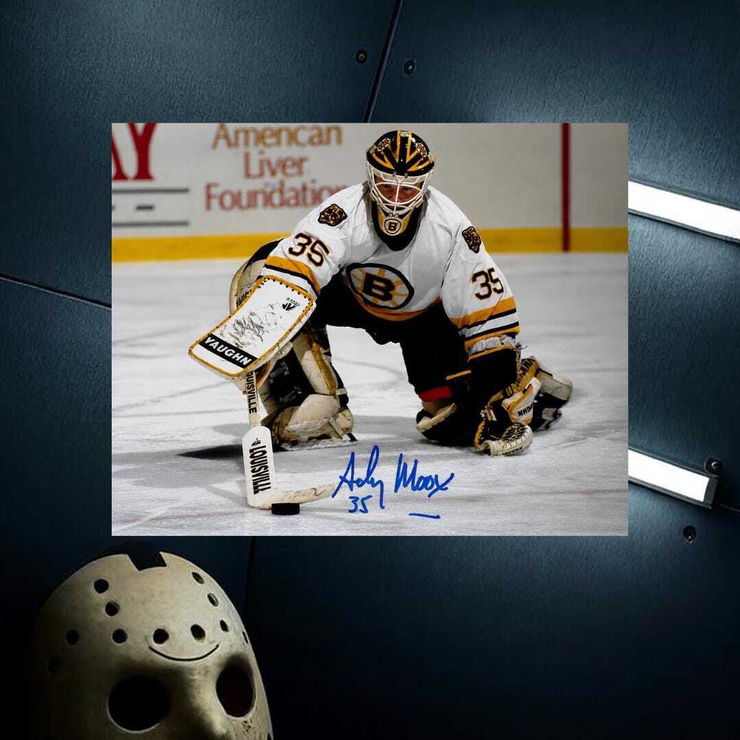 Andy Moog Boston Bruins Signed Photo Reprint – 8x10 Art Print