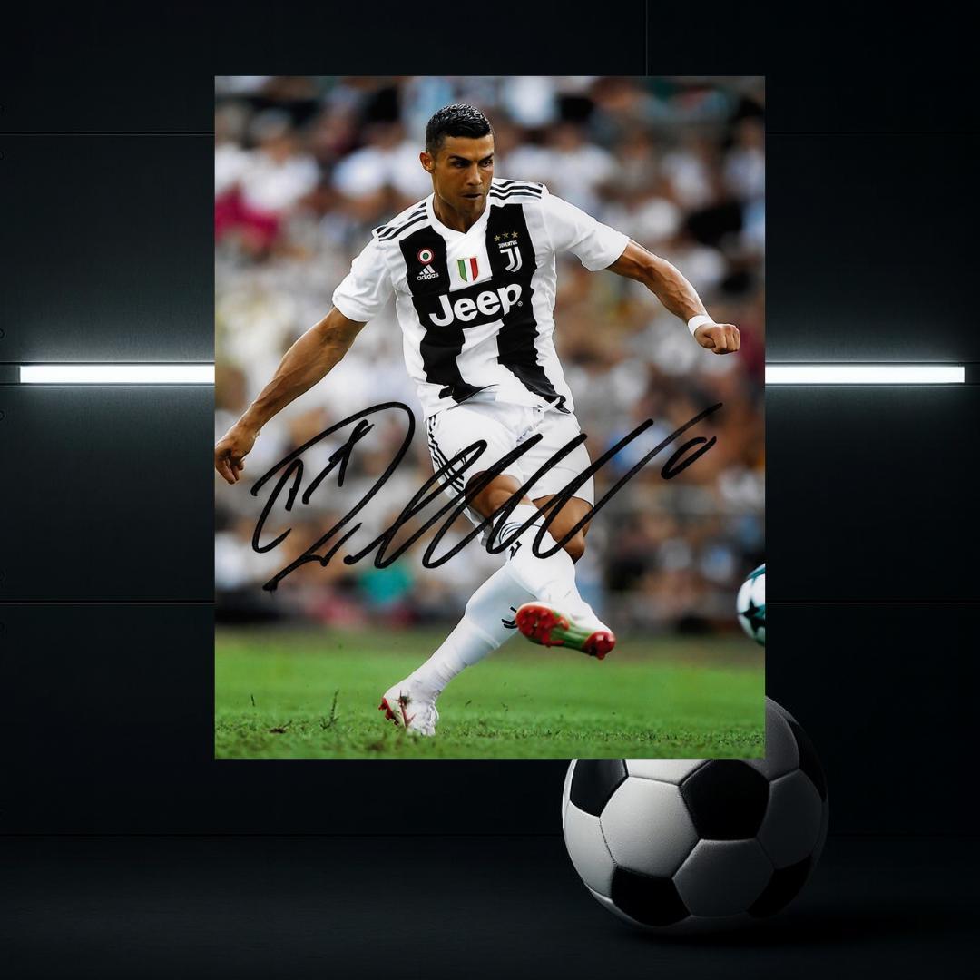 Cristiano Ronaldo Juventus FC 2 Signed Photo Print Autograph Wall Art