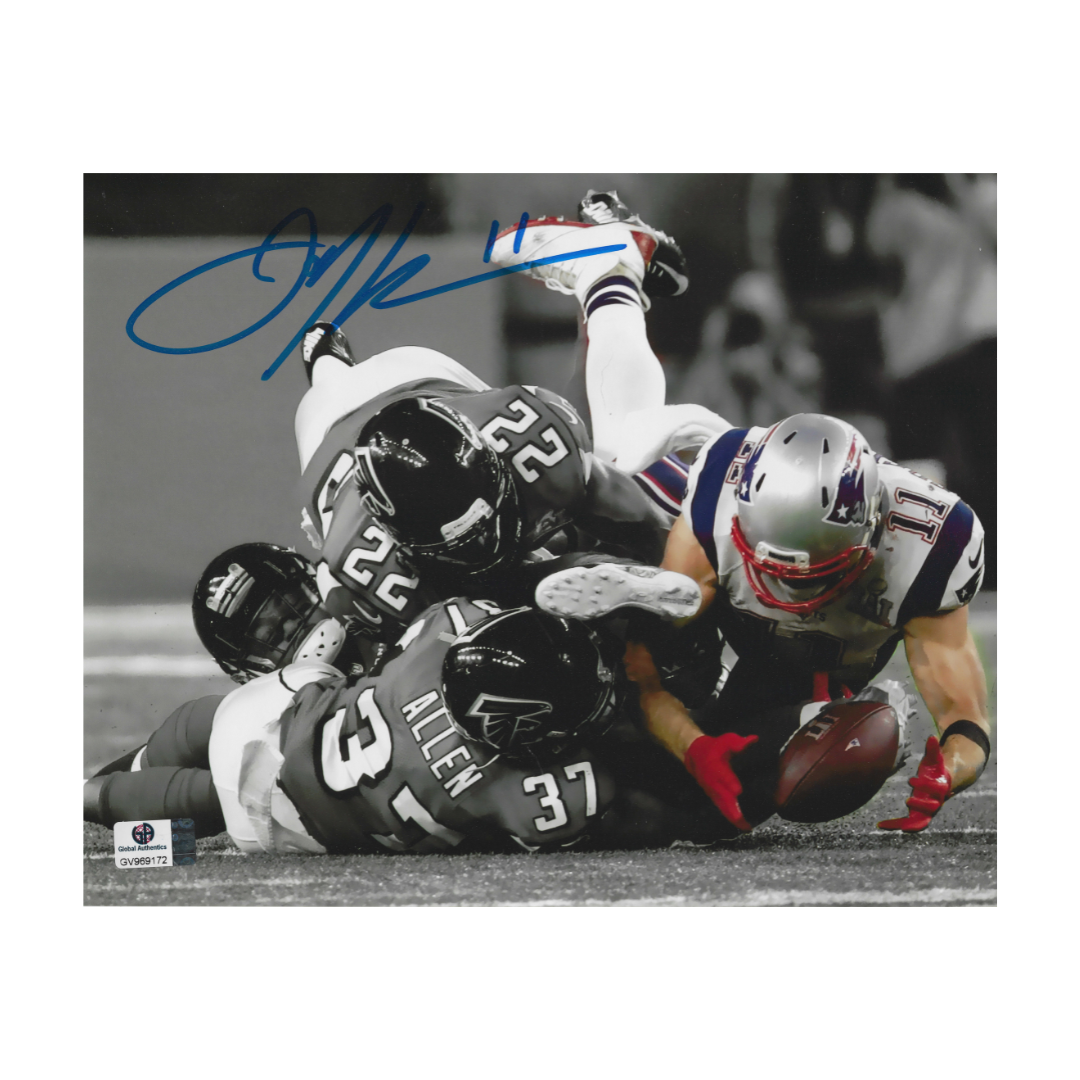Julian Edelman New England Patriots Autographed 8x10 Photo coa W/Frame