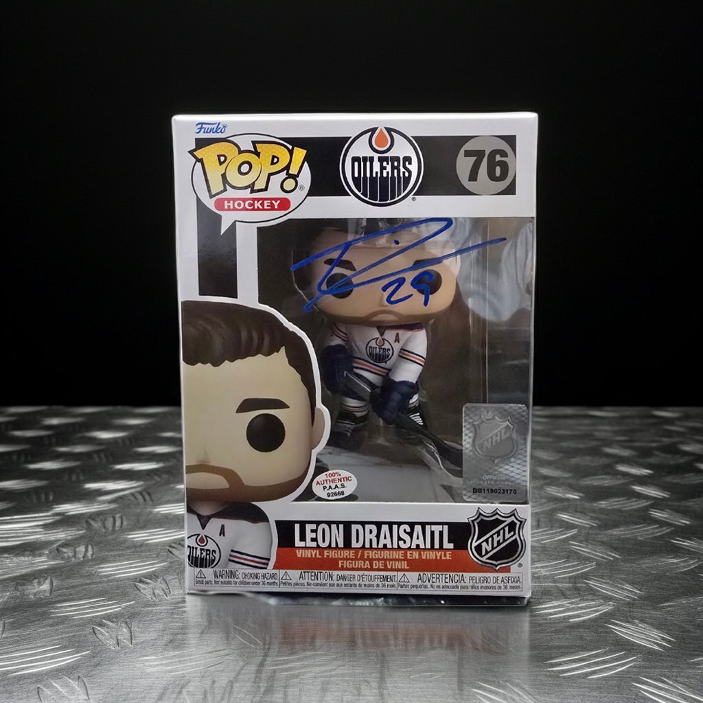 Leon Draisaitl of the Edmonton Oilers signed Funko Pop COA
