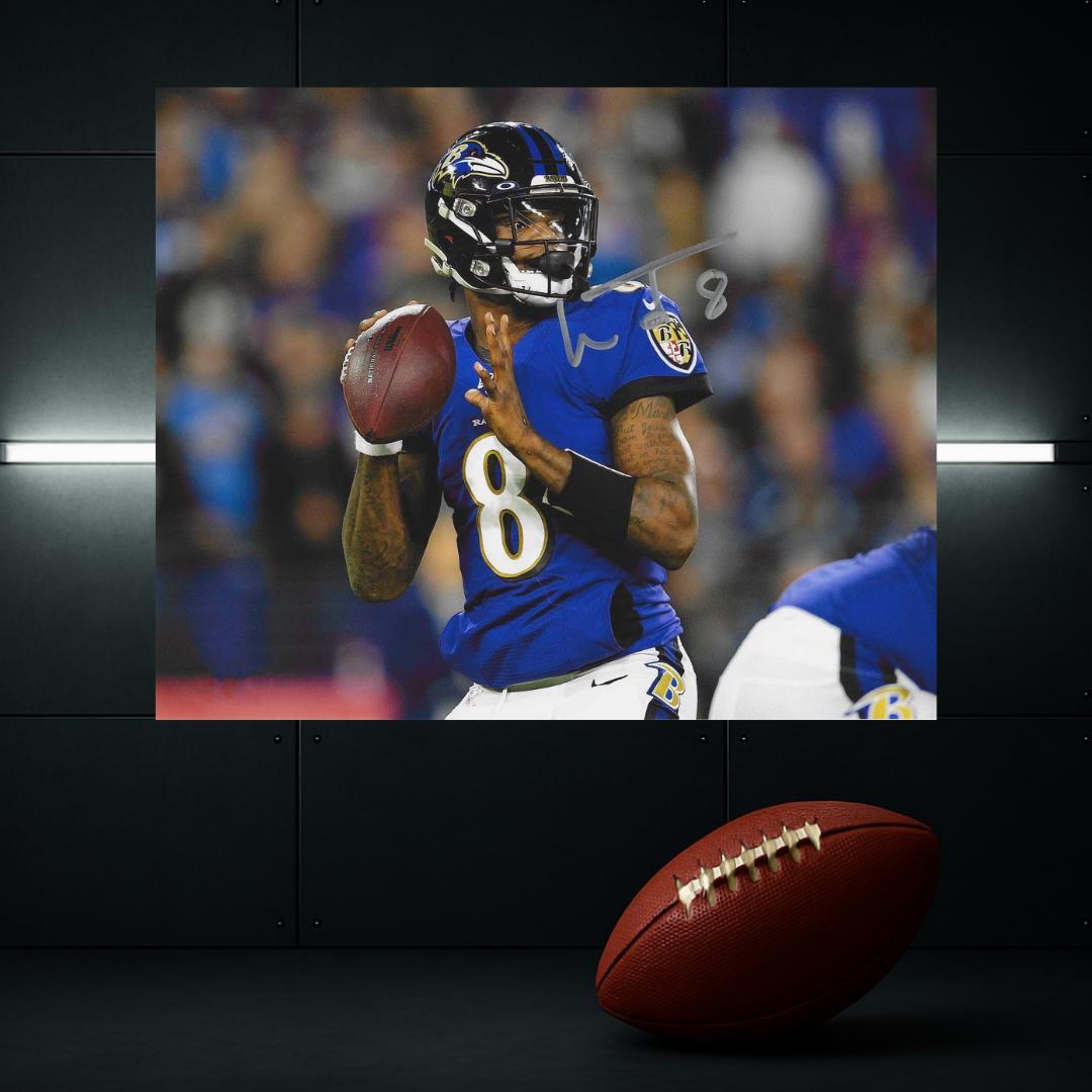 Lamar Jackson Baltimore Ravens Signed Photo Print Autograph Wall Art