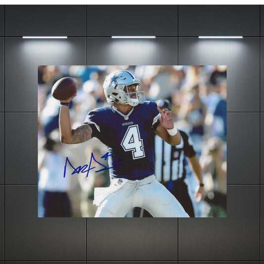 Dak Prescott of the Dallas Cowboys Signed Photo Print Autograph Wall Art