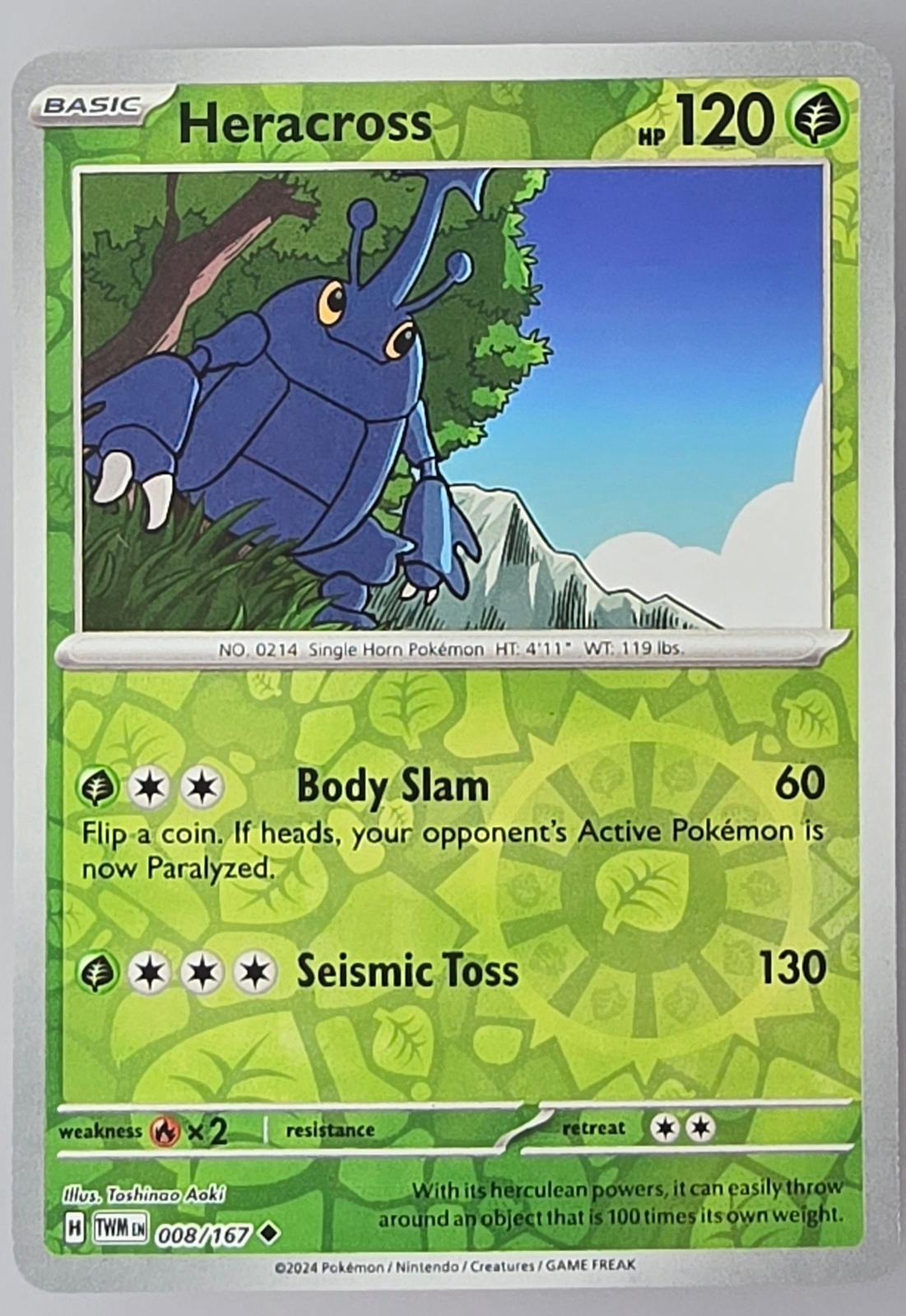 Heracross Pokémon card Scarlet & Violet:Twilight Masquerade