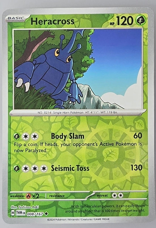 Heracross Pokémon card Scarlet & Violet:Twilight Masquerade