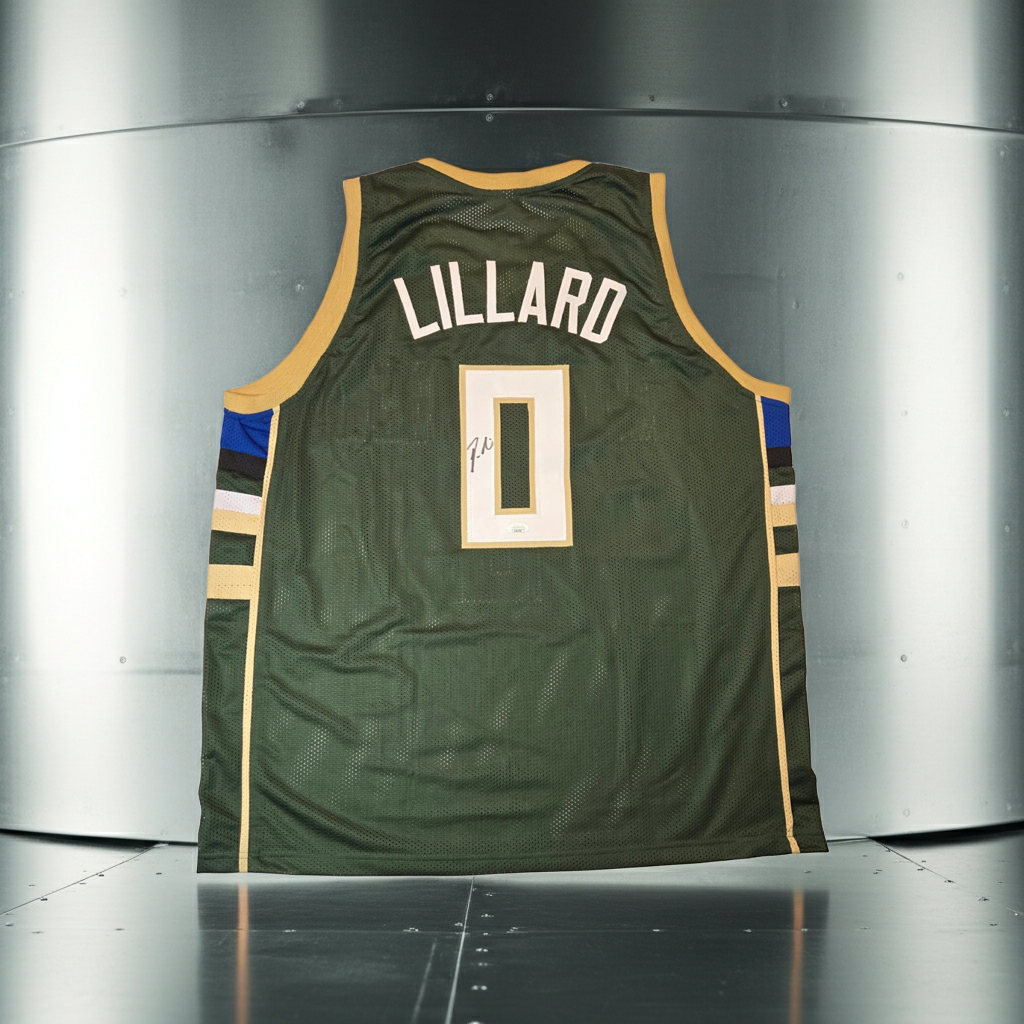 Damian Lillard Milwaukee Bucks signed basketball jersey JSA COA