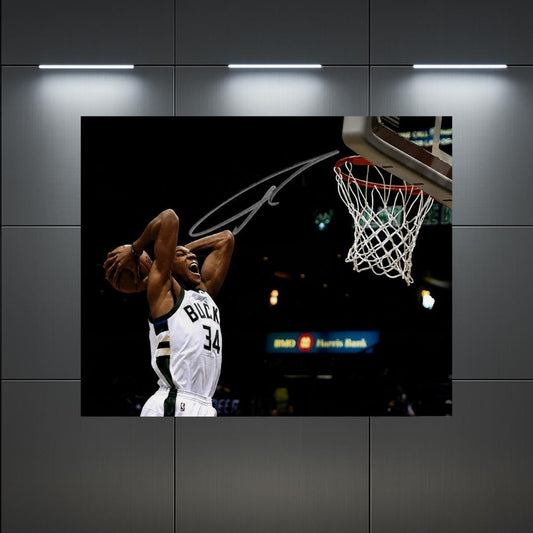 Giannis Antetokounmpo Milwaukee Bucks Signed Photo Print Autograph Wall Art