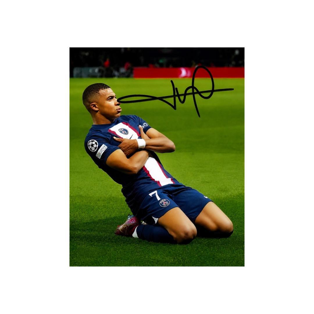 Kylian Mbappé Paris Saint-Germain 2 Signed Photo Print Autograph Wall Art