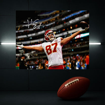 Travis Kelce printed signature-style 8x10 photo art reprint design 1, product image 2 of 4; not hand-autographed