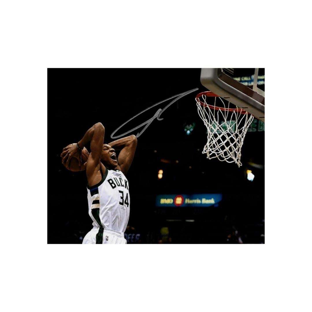 Giannis Antetokounmpo Milwaukee Bucks Signed Photo Print Autograph Wall Art