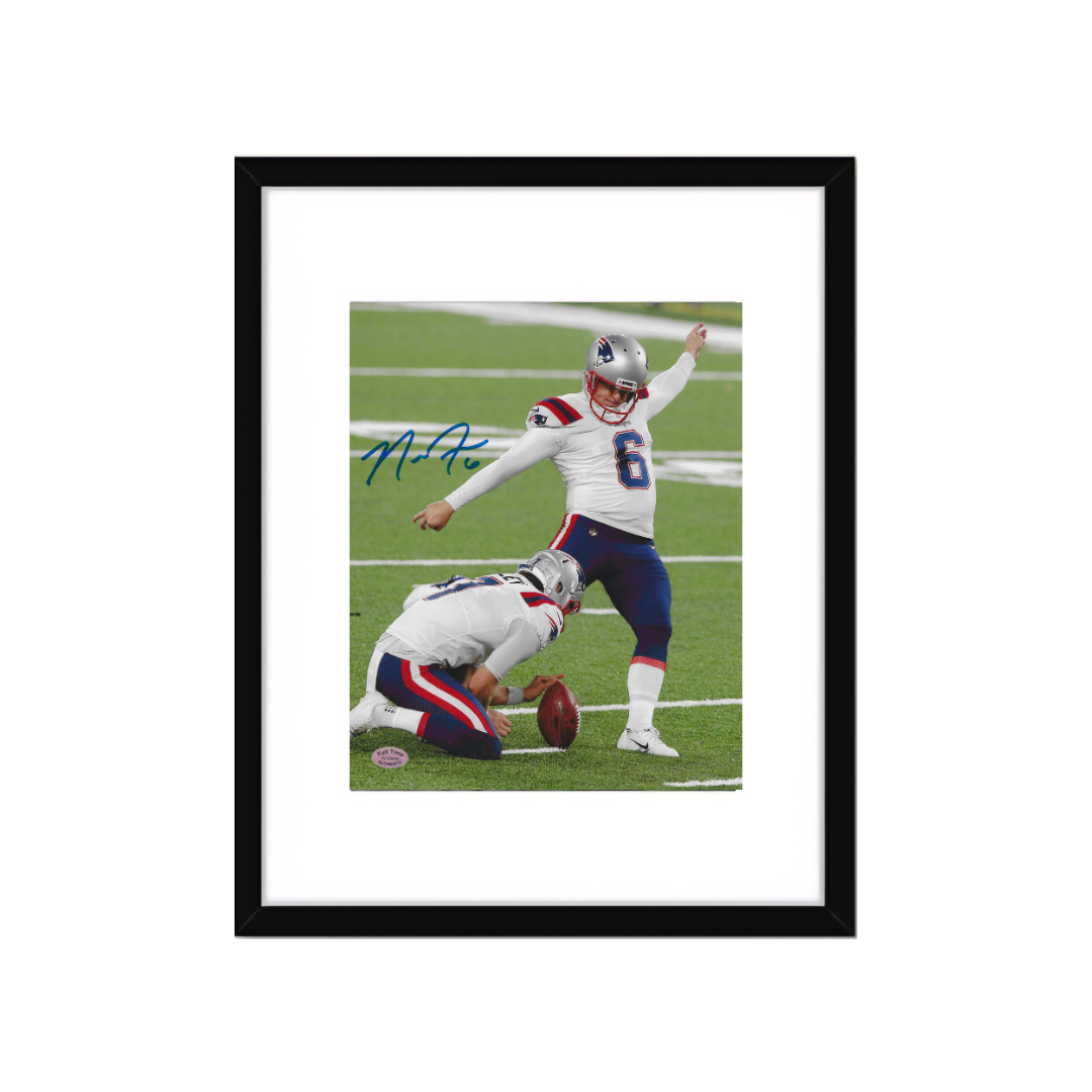 Nick Folk New England Patriots Autographed 8x10 Photo coa W/Frame - Fan Freaks