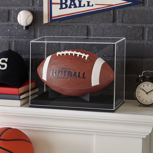 Football Display Case, Acrylic Football Case Display Case Autographed Football Holder