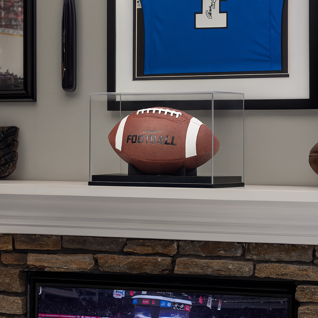Football Display Case, Acrylic Football Case Display Case Autographed Football Holder
