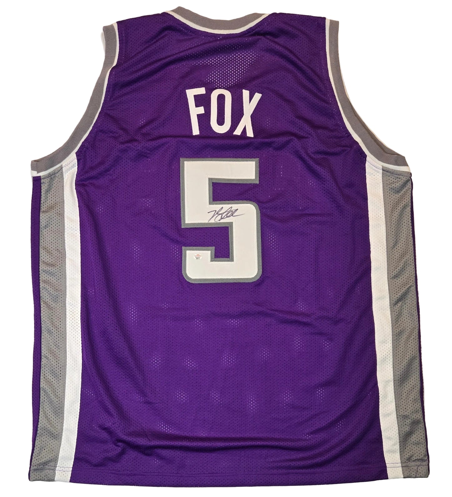 De'Aaron Fox of the Sacramento Kings signed basketball jersey COA