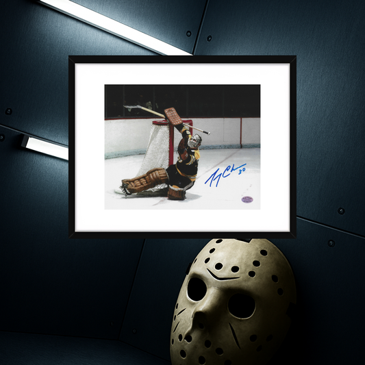 Gerry Cheevers Boston Bruins Autographed 8x10 Photo coa W/Frame