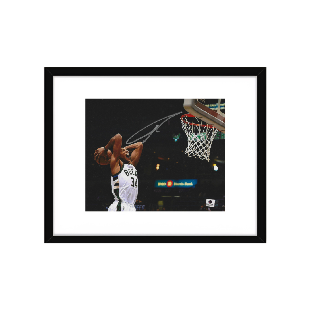 Giannis Antetokounmpo Milwaukee Bucks Autographed 8x10 Photo coa W/Frame - Fan Freaks