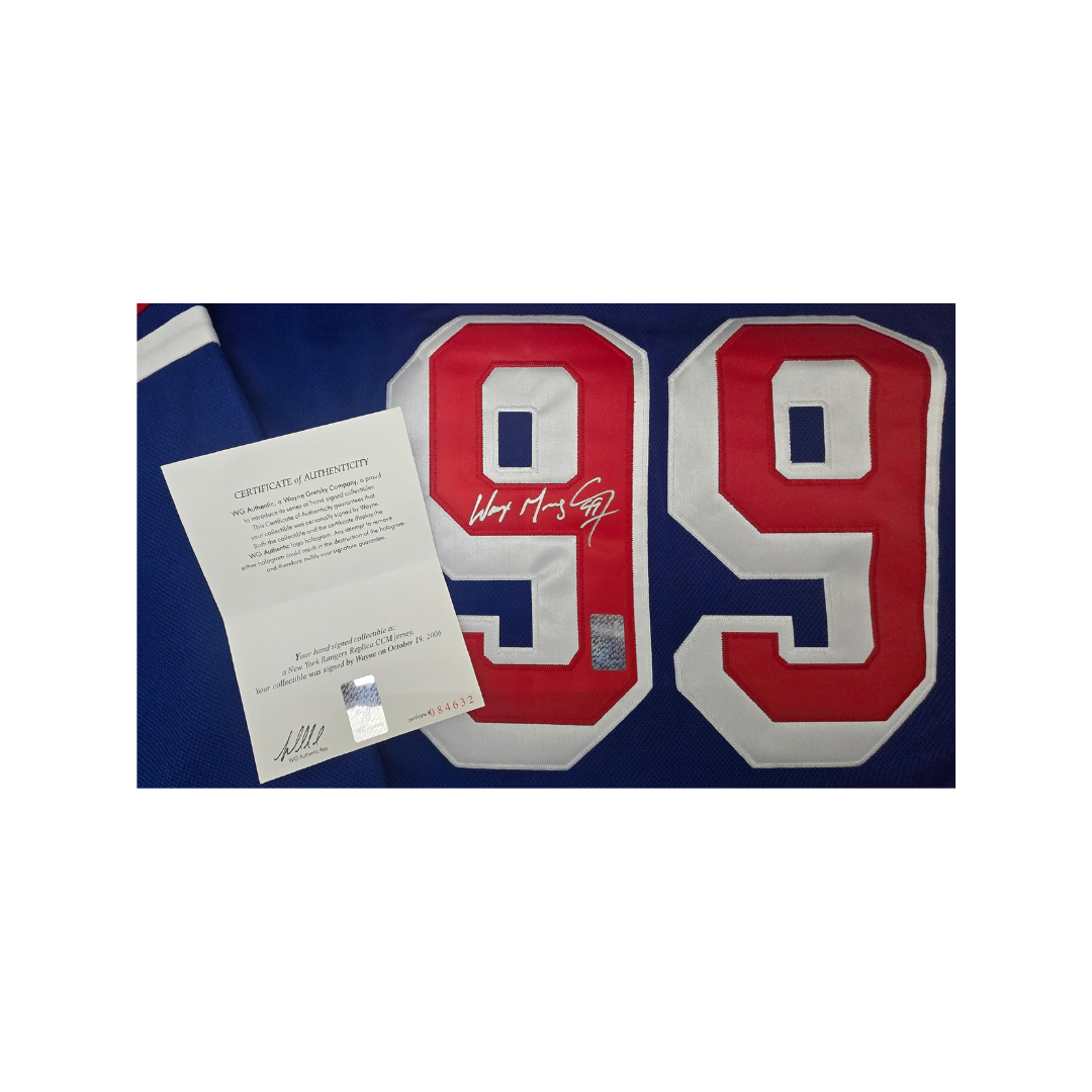 Wayne Gretzky of the NY Rangers autographed hockey jersey WG Authentic COA - Fan Freaks