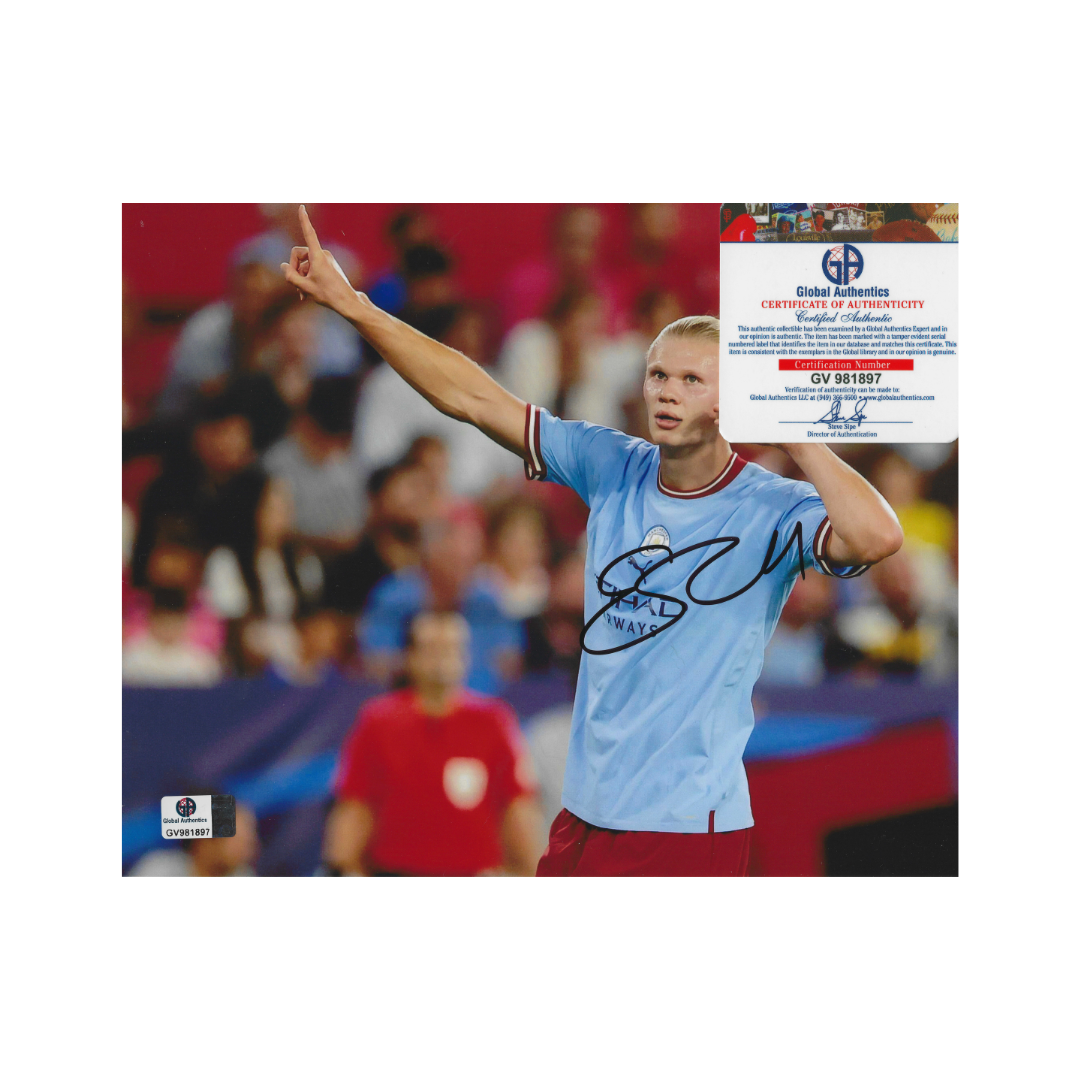 Erling Haaland Manchester City Autographed 8x10 Photo coa