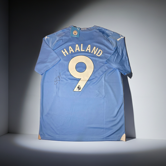 Erling Haaland Manchester City F.C. Autographed 23-24 Puma Soccer Jersey coa