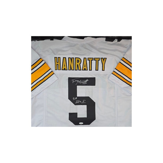 Terry Hanratty Pittsburgh Steelers Autographed & Insc Custom Football Jersey coa
