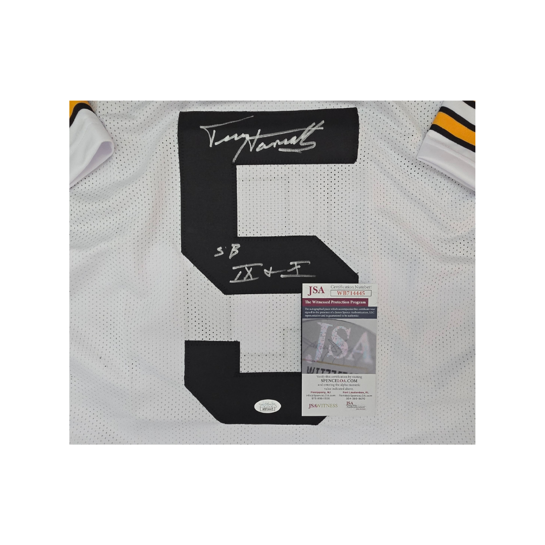 Terry Hanratty Pittsburgh Steelers Autographed Home Football Jersey coa
