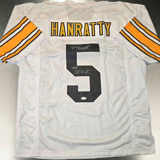 Terry Hanratty Pittsburgh Steelers Autographed Home Football Jersey coa (XL)