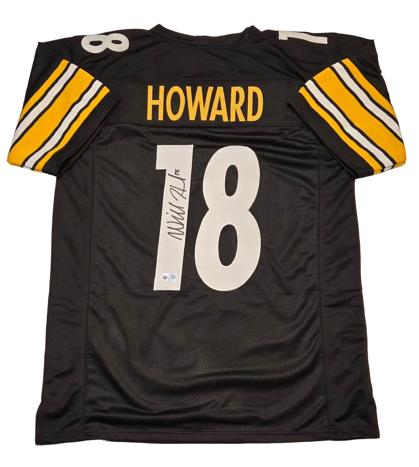 Will Howard of the Pittsburgh Steelers autographed football jersey SWAU Hologram Sticker (XL)