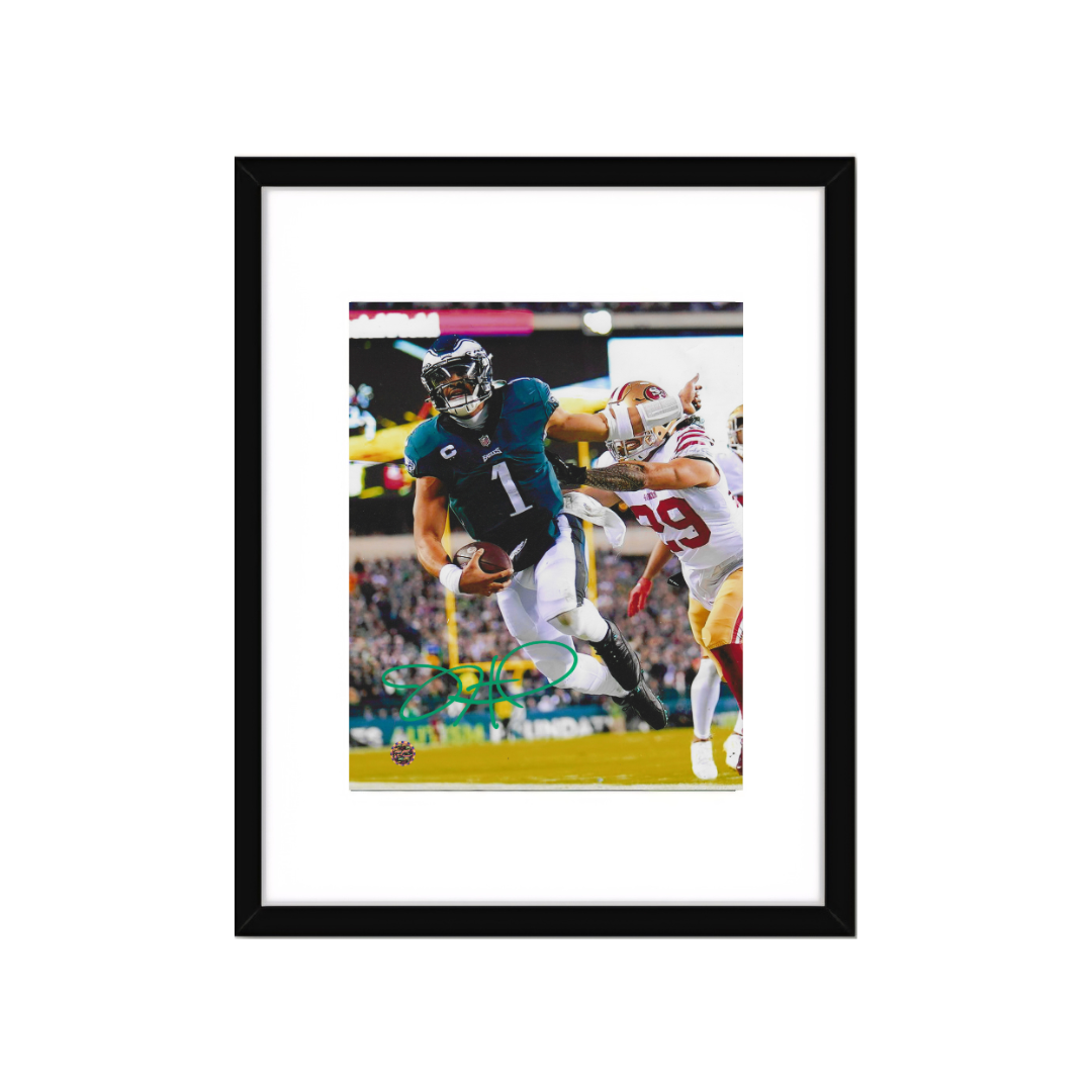 JALEN HURTS SIGNED 8X10 PHOTO Philadelphia EAGLES With COA W/Frame - Fan Freaks