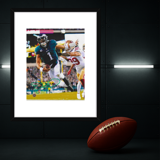 JALEN HURTS SIGNED 8X10 PHOTO Philadelphia EAGLES With COA W/Frame