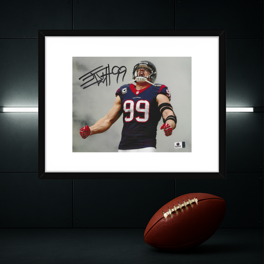 J.J. Watt Houston Texans Autographed 8x10 Photo coa W/Frame