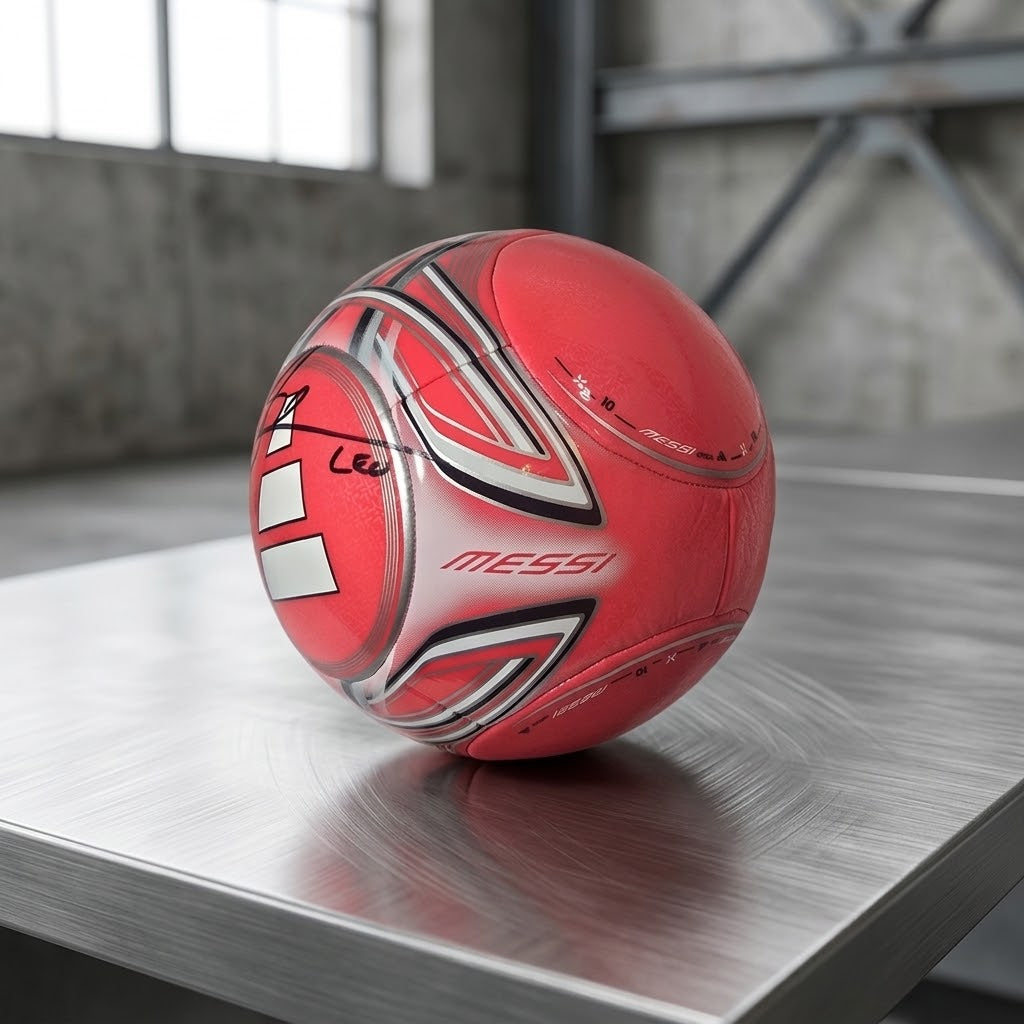 Lionel Messi autographed full-size Adidas soccer ball, additional view of signed sports memorabilia