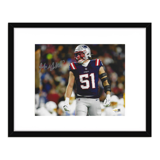 Jack Gibbens New England Patriots Autographed 8x10 Photo JSA Hologram Framed