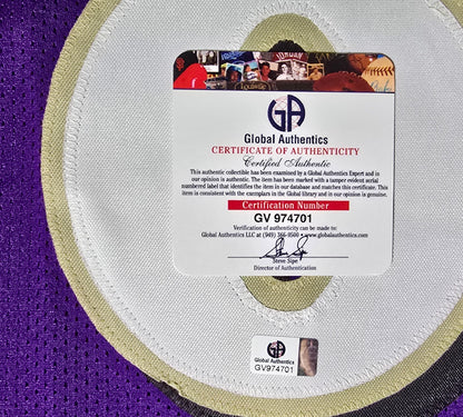 Global Authentics certificate of authenticity for Lamar Jackson signed custom jersey, 974701