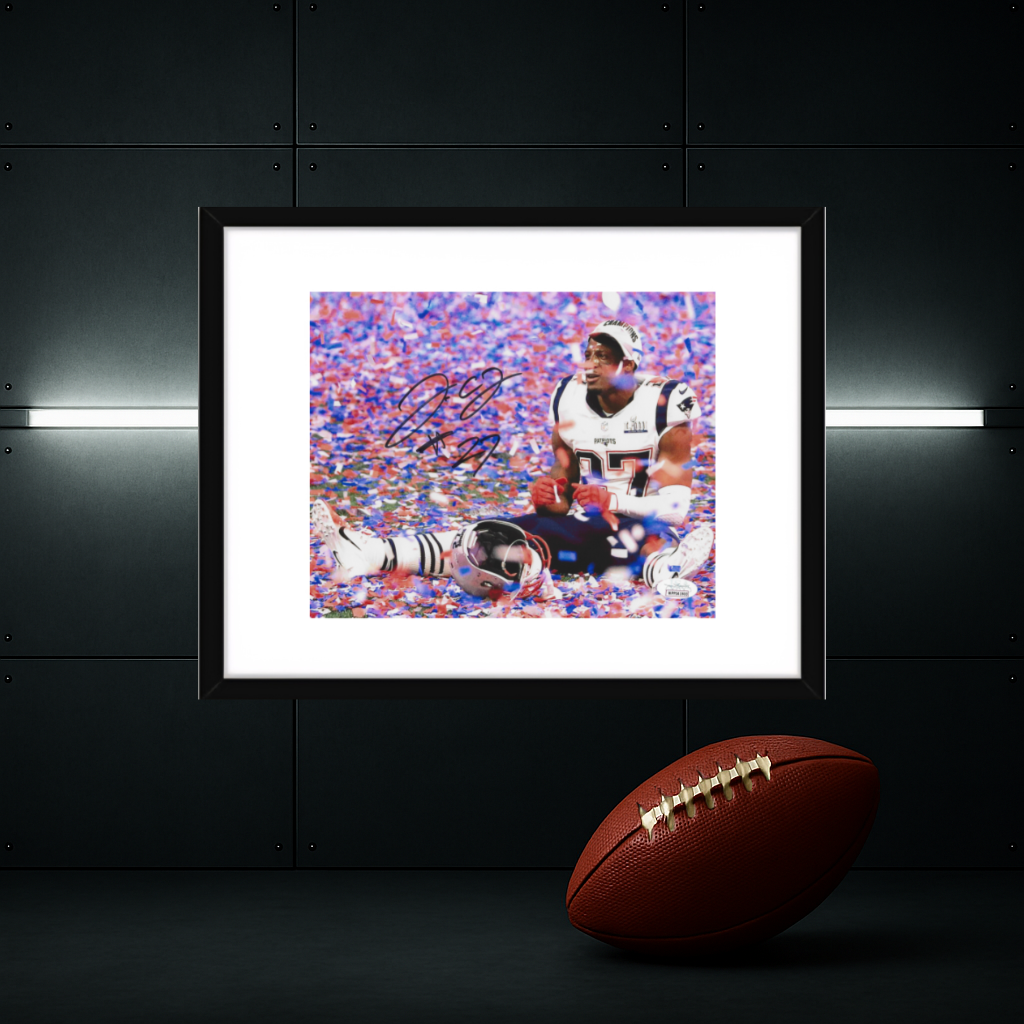 J.C. Jackson New England Patriots Autographed 8x10 Photo coa W/Frame