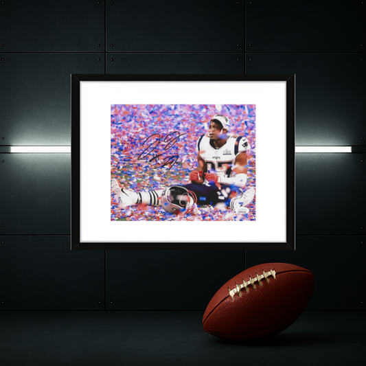 J.C. Jackson New England Patriots Autographed 8x10 Photo coa W/Frame