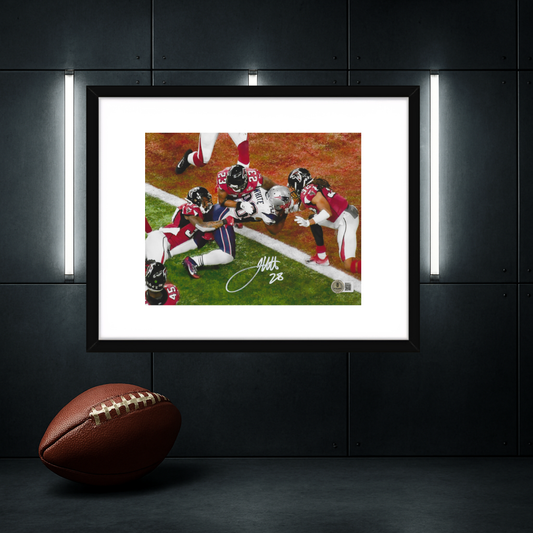 James White New England Patriots Autographed 8x10 Photo Hologram W/Frame