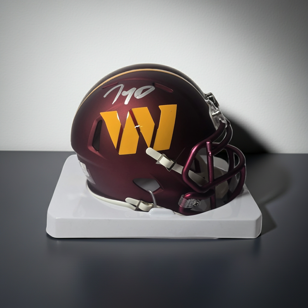 Jayden Daniels Washington Commanders Autographed Riddell Mini-Helmet coa