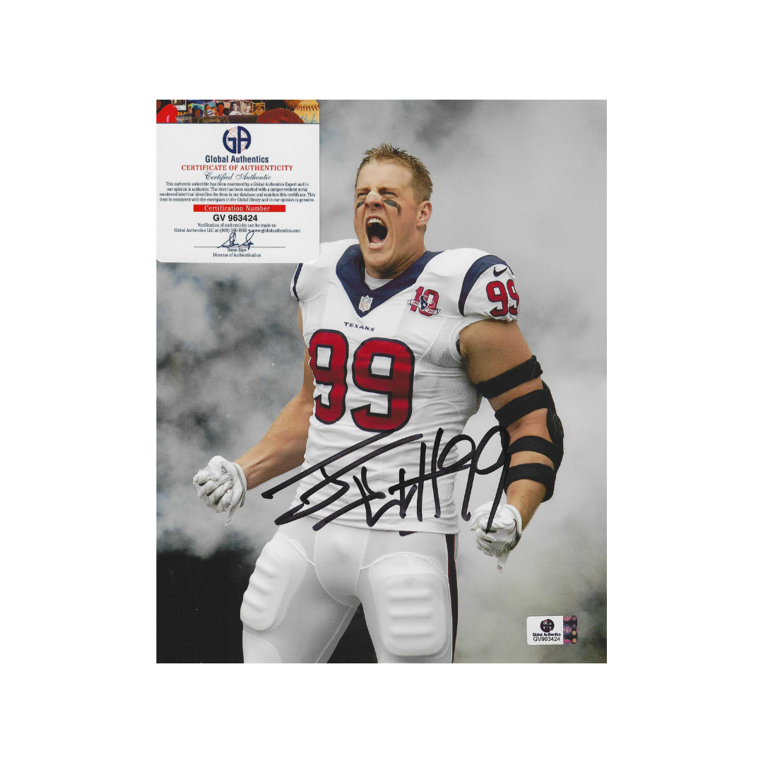 J.J. Watt With the Houston Texans Autographed 8x10 Photo coa W/Frame - Fan Freaks