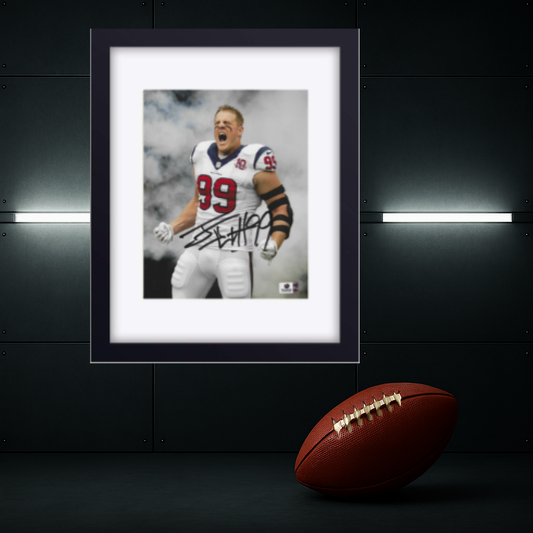 J.J. Watt With the Houston Texans Autographed 8x10 Photo coa W/Frame