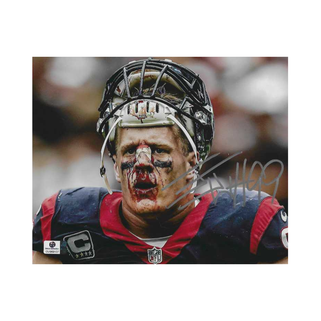 J.J. Watt Houston Texans Autographed 8x10 Photo coa W/Frame