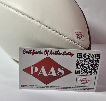 PAAS certificate of authenticity for Joe Burrow autographed mini Bengals football