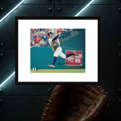 Jose Altuve Houston Astros autographed 8x10 framed baseball photo with Global Authentics COA