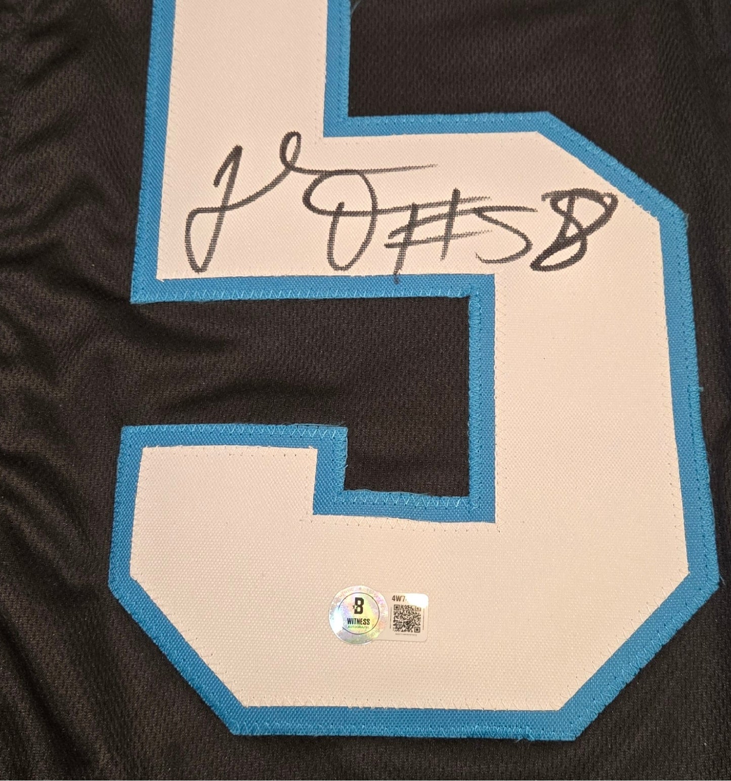 Thomas Davis Sr. Carolina Panthers Signed Football Jersey Beckett Hologram