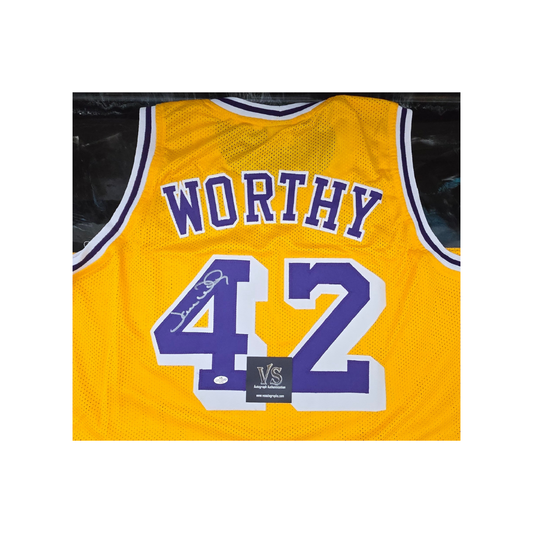 JAMES WORTHY SIGNED LOS ANGELES LAKERS JERSEY WITH COA - Fan Freaks