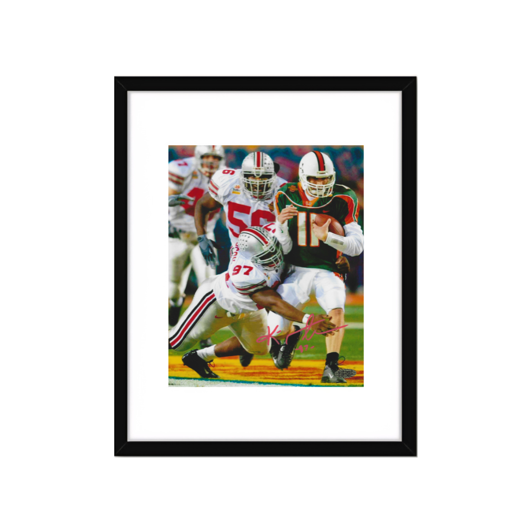 KENNY PETERSON AUTOGRAPHED 8X10 PHOTO WITH COA OHIO STATE W/Frame - Fan Freaks