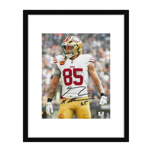 George Kittle San Francisco 49ers autographed 8x10 photograph displayed in frame, Global Authentics COA