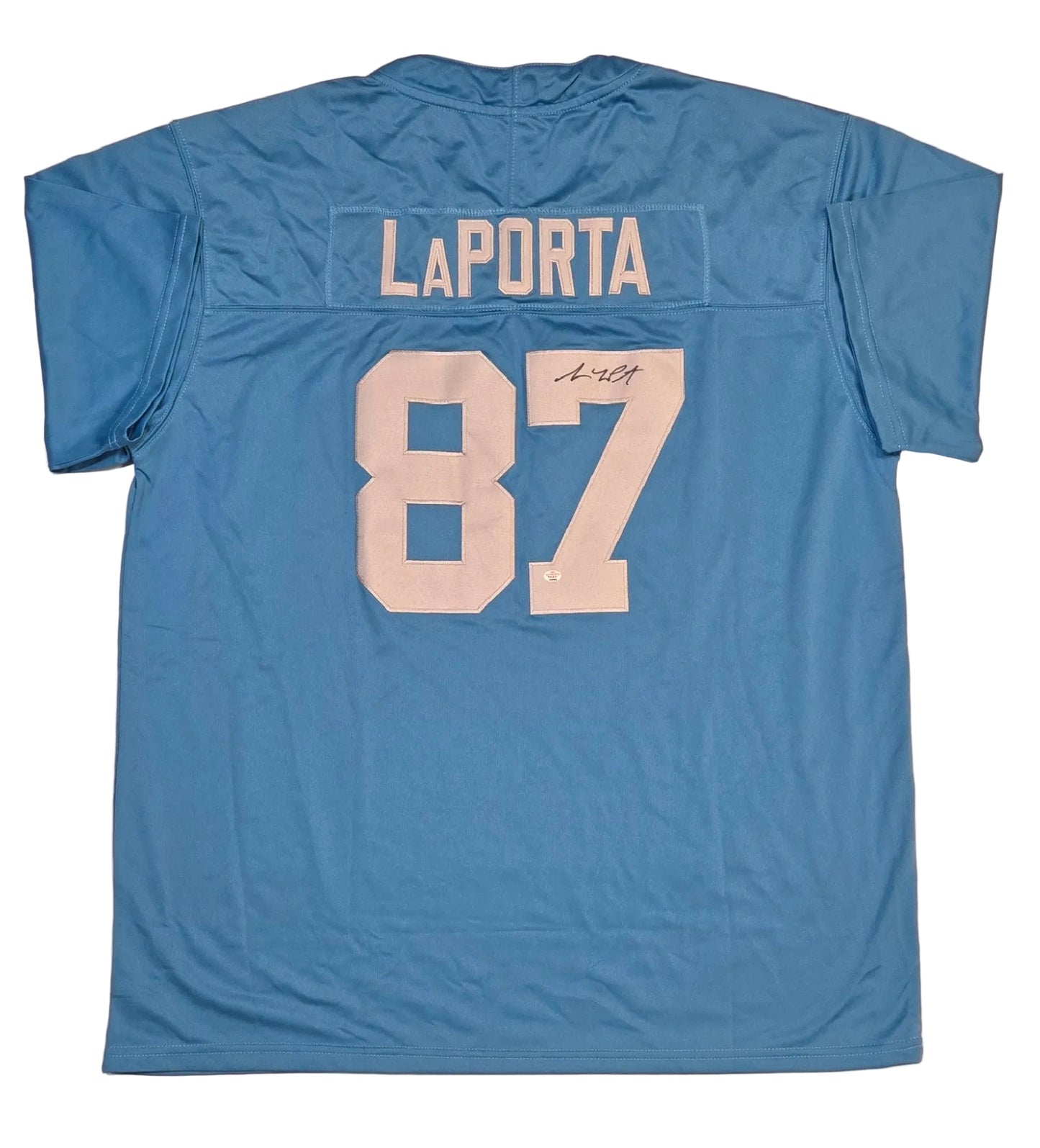 Sam LaPorta Detroit Lions autographed football jersey COA (XL)