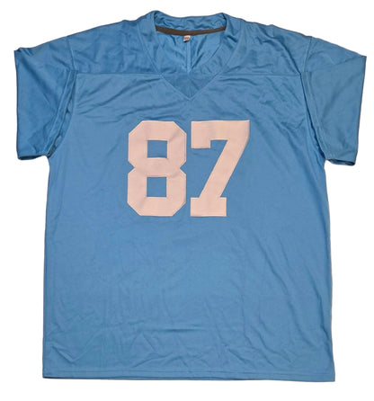 Front view of Sam LaPorta Detroit Lions autographed football jersey with COA
