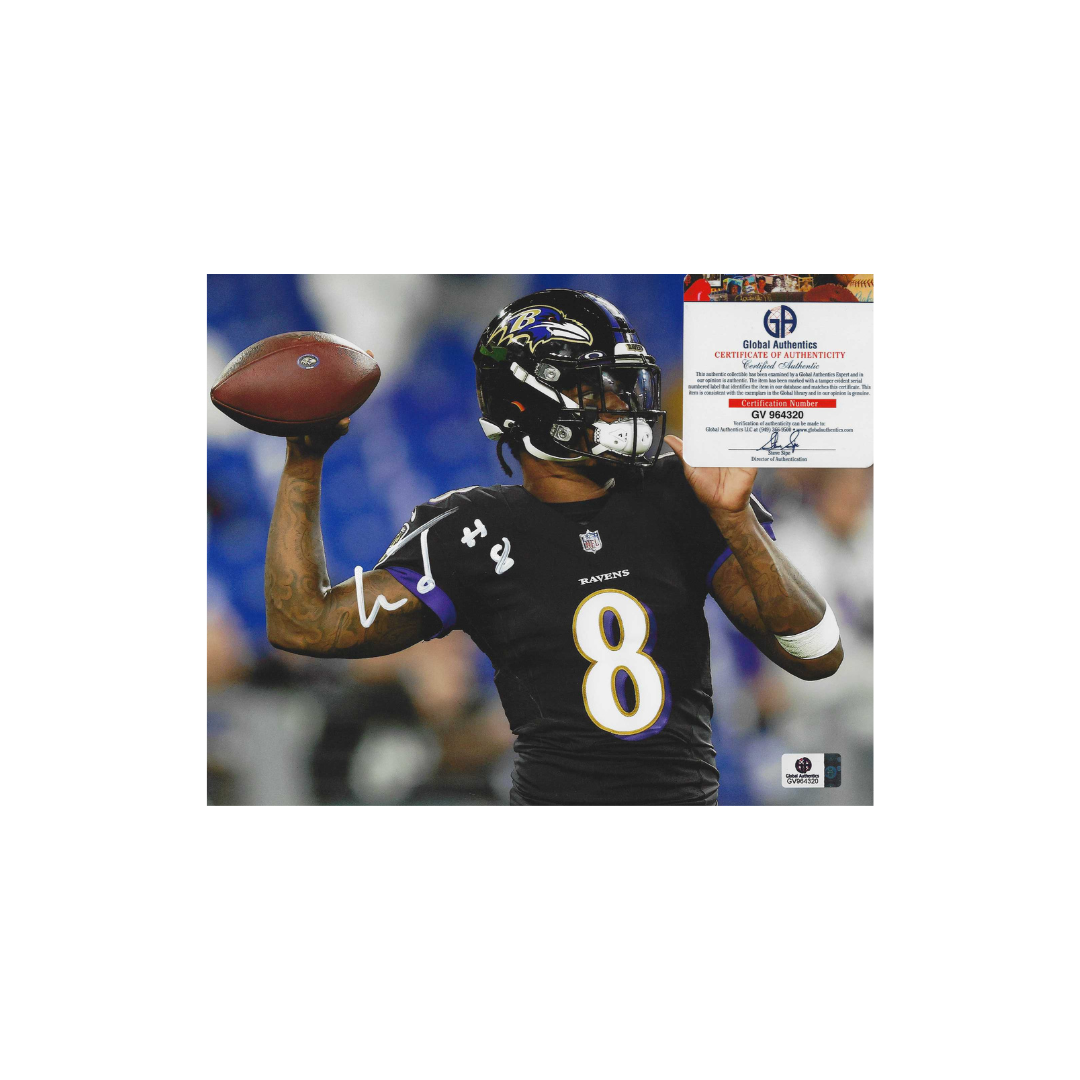 Lamar Jackson Baltimore Ravens Autographed 8x10 Photo With COA W/Frame - Fan Freaks