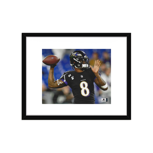 Lamar Jackson Baltimore Ravens Autographed 8x10 Photo With COA W/Frame - Fan Freaks